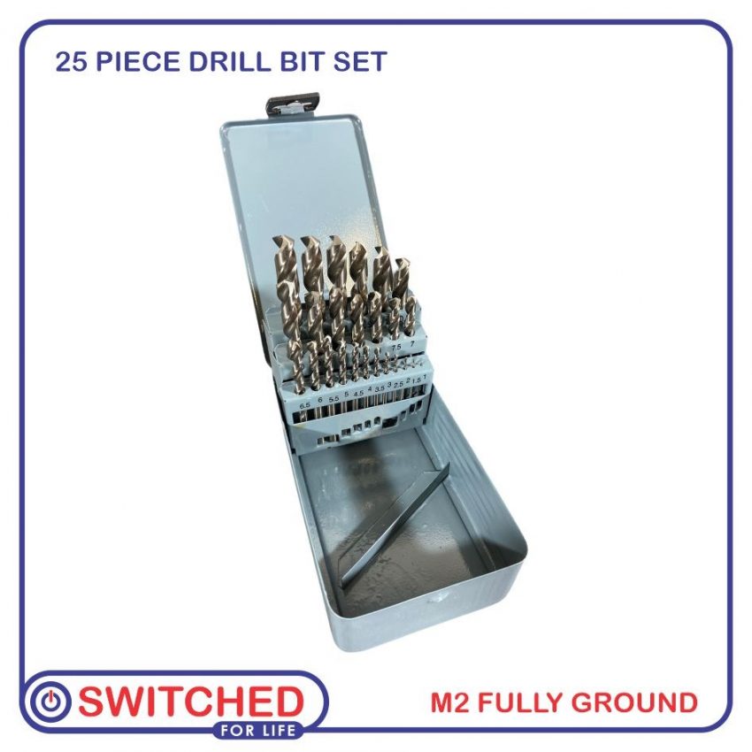 M2 Drill Bit Set Fully Ground 25 Piece Switched For Life