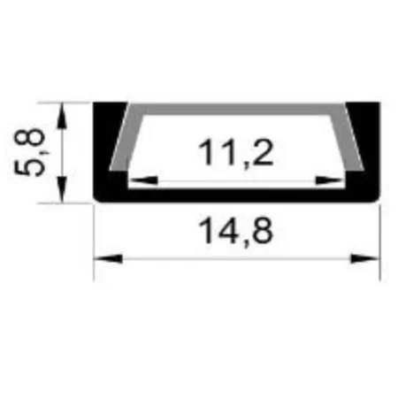 1506 - LED Aluminium Surface Channel - 2m